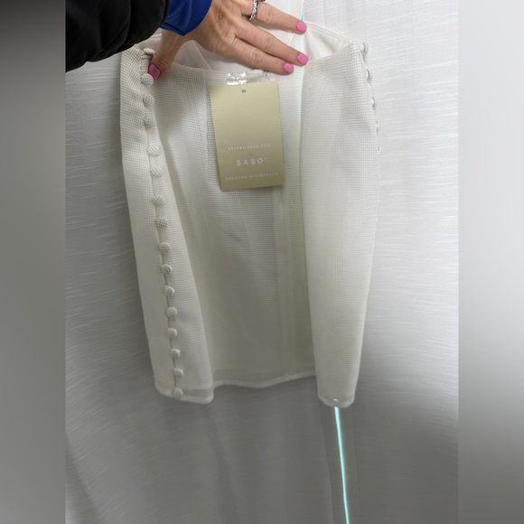 Sabo Skirt White Corset Cutout Mini Dress Festival Outfit | NWT Size XXS - Picture 9 of 12